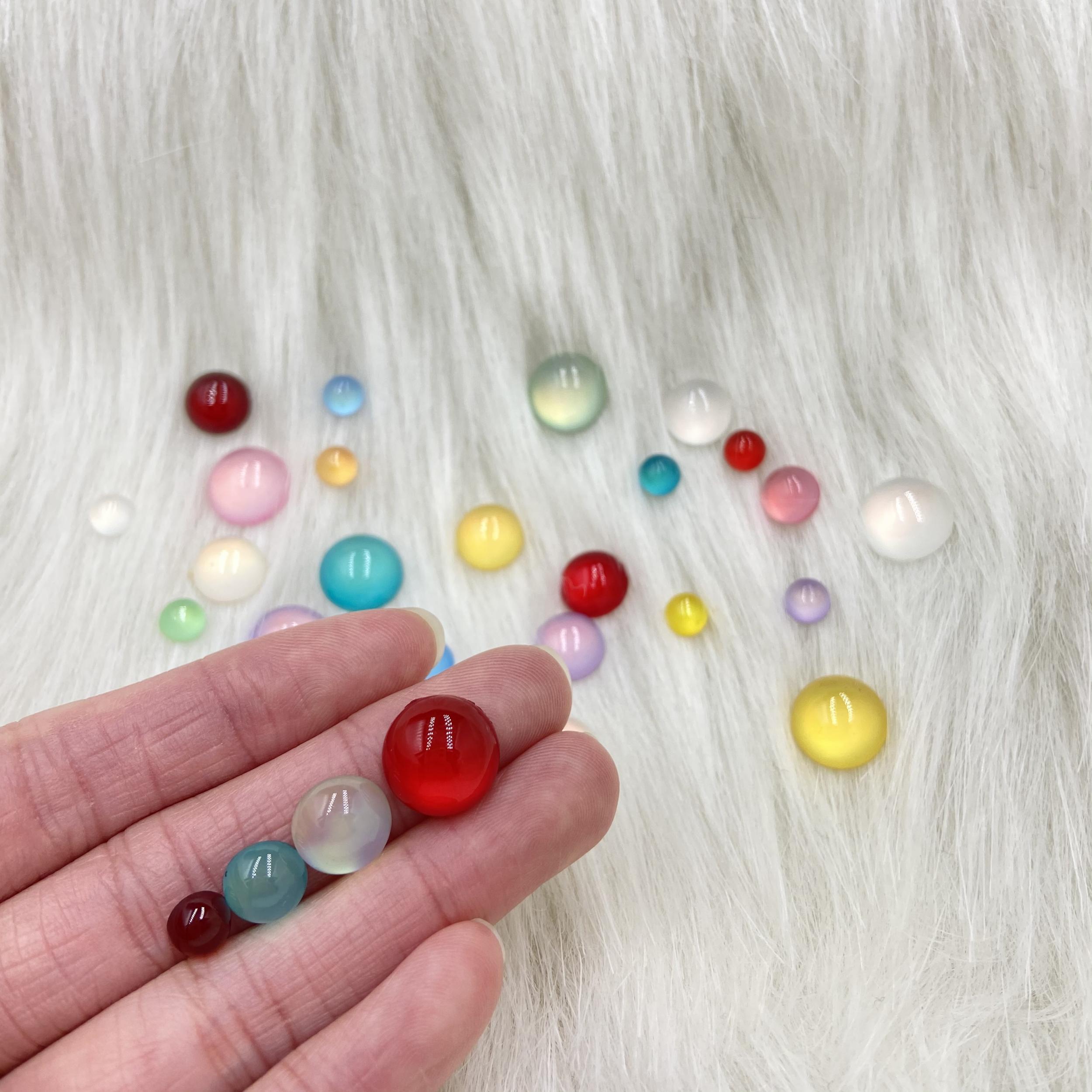 40Pcs Multicolor Round Resin Cat's Eye Gems for Crafts